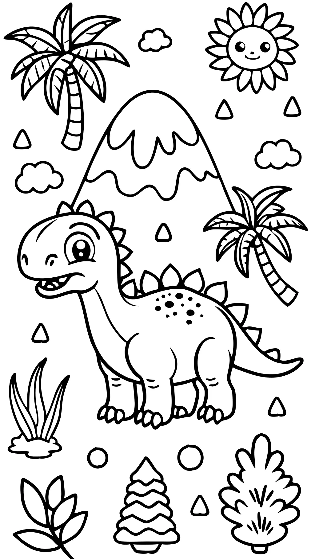 Páginas para colorear de dinosaurio